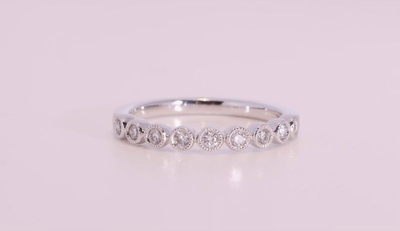 Diamond Circle Band Ring - White Gold 