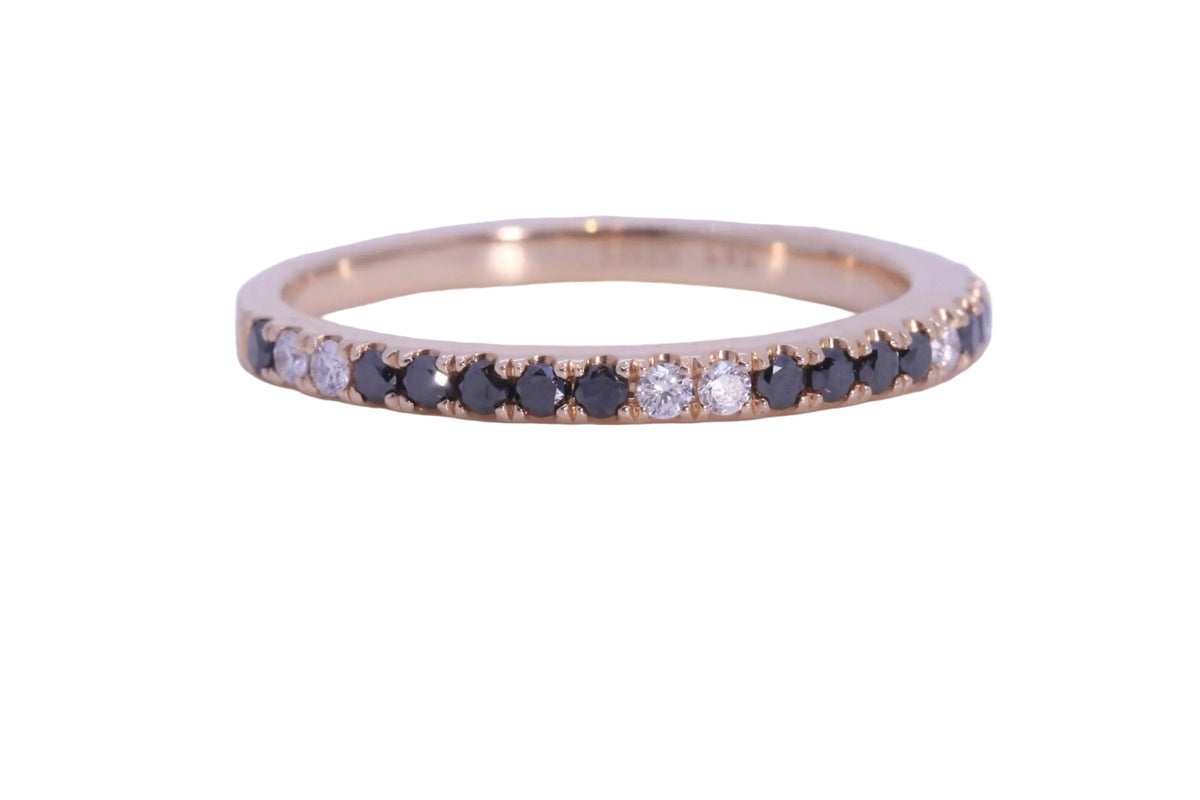 Black and white Diamond stacker Ring
