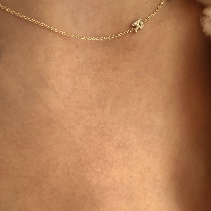 The Meghan Mini Diamond Initial Necklace Choose 1 - 5 Initial- The Right Hand Gal - @ Hickox Jewelers and Lifestyle - @ Hickox Jewelers and Lifestyle 