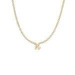 Script Initial Necklace- Yellow Gold –  K