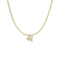 Leo Zodiac  Symbol Necklace Yellow Gold 
