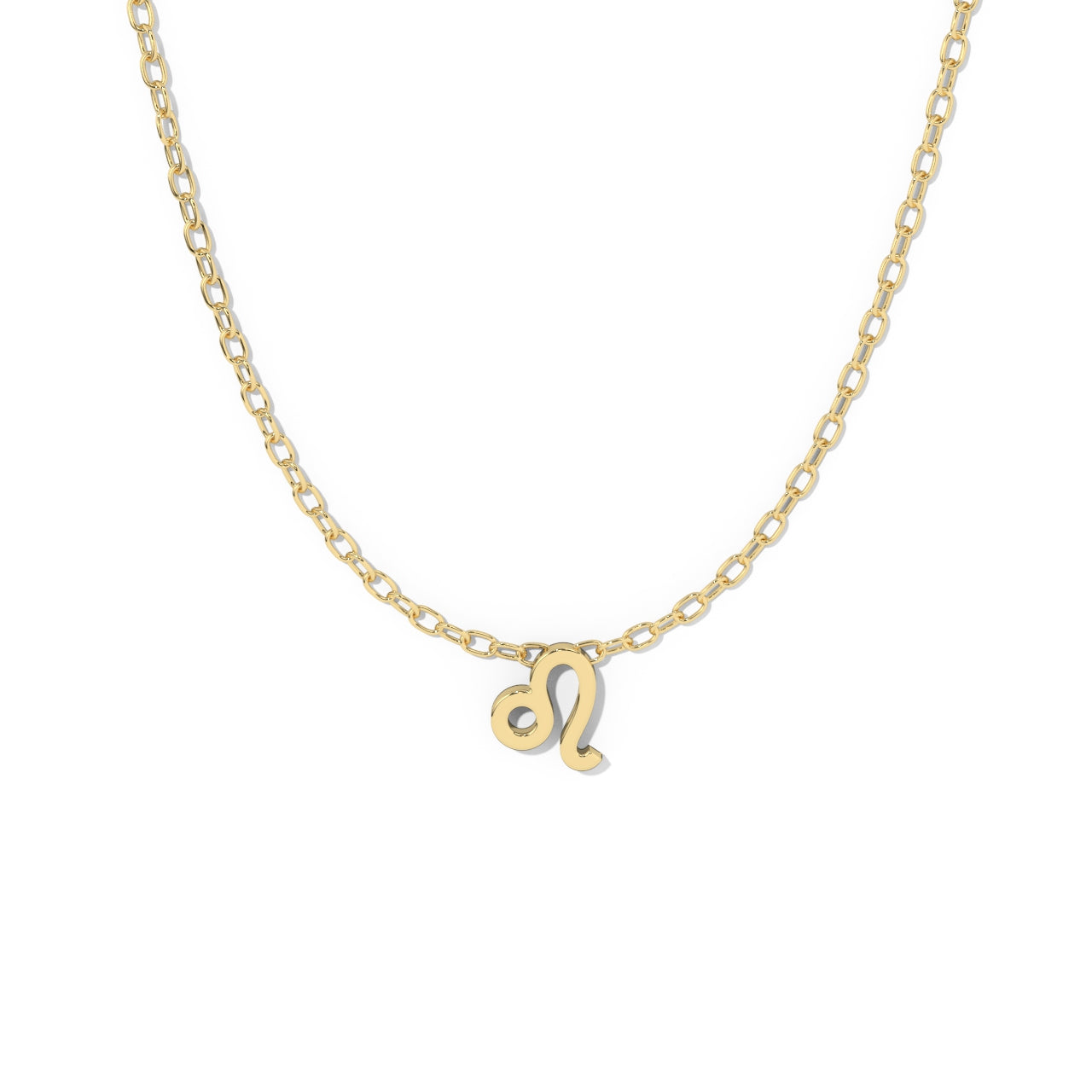 Leo Zodiac  Symbol Necklace Yellow Gold 