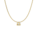 Libra Zodiac  Symbol Necklace Yellow Gold 