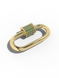 Lifestyle Studio Gold Carabiner  with Diamonds flat view 