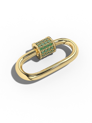 Lifestyle Studio Gold Carabiner  with Diamonds flat view 