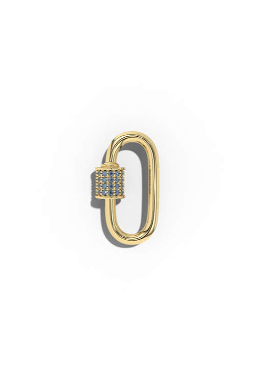 Lifestyle Studio 10k Gold Carabiner  with Diamonds- vertical view