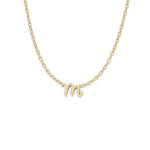 Script Initial Necklace- Yellow Gold –  M