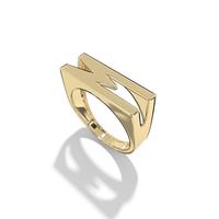 Gold Signet Initial Ring  A M