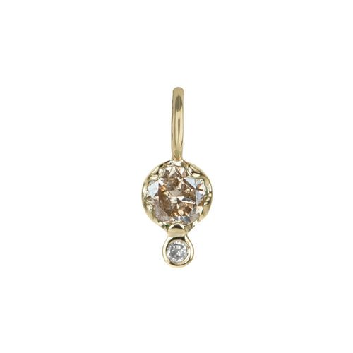 ZAHAVA~ Emerald and Diamond Amulet Pendant~ 10 K Yellow Gold