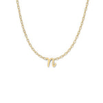 Script Initial Necklace- Yellow Gold –  N