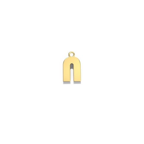 0K Yellow gold small initial charm/ pendent - N