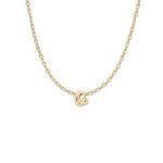 Script Initial Necklace- Yellow Gold –  O 