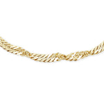 14k Pirouette Bracelet- close up view of twisting style chain link 