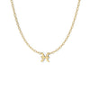 Pisces Zodiac Symbol Necklace yellow Gold 
