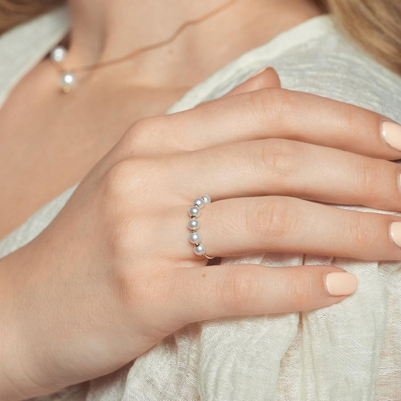 Pearl Shimmer Bead Ring
