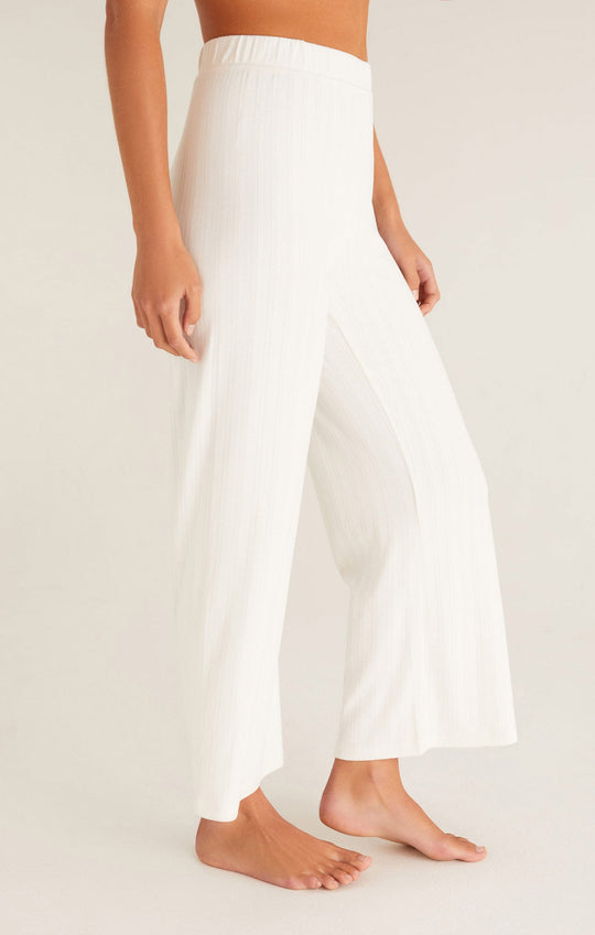 Homebound Pointelle  Pant in bone - Z Lounge front view 