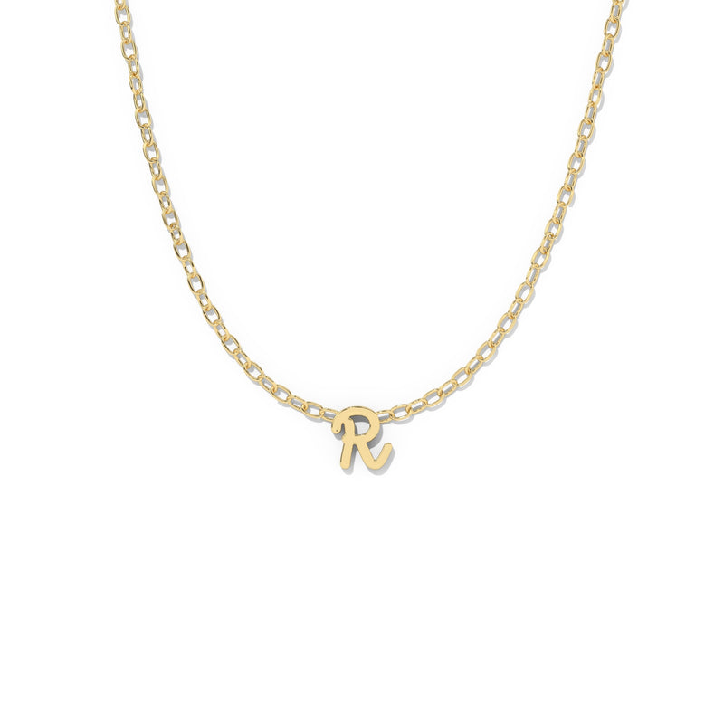 Script Initial Necklace- Yellow Gold –  R 