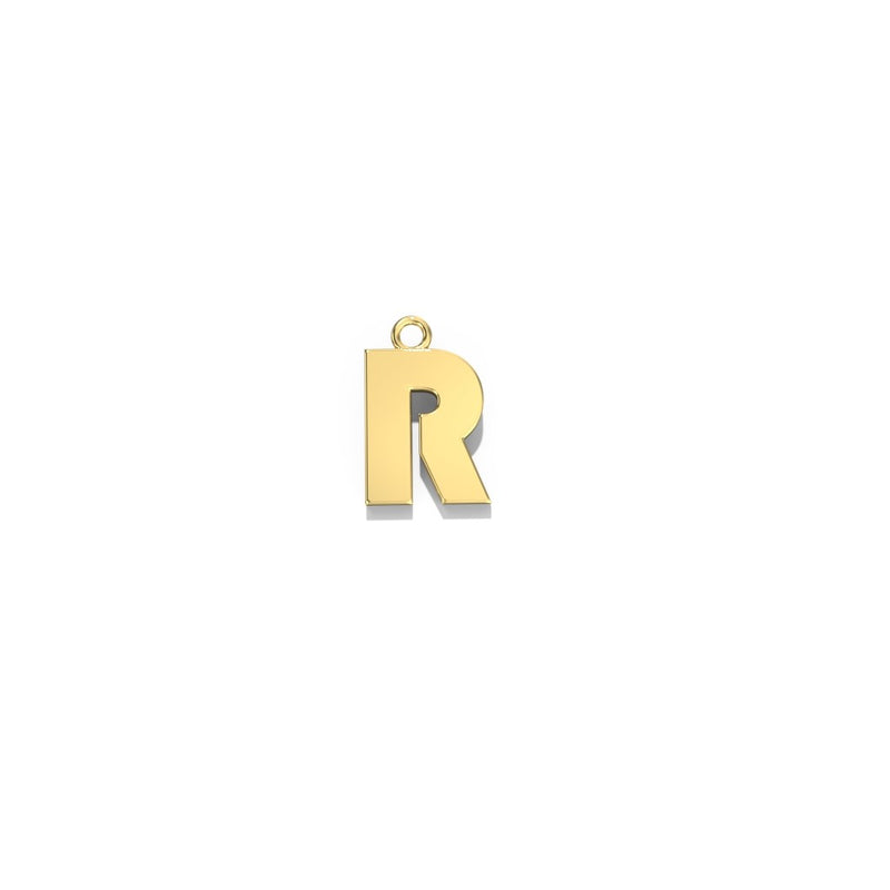 0K Yellow gold small initial charm/ pendent -  R