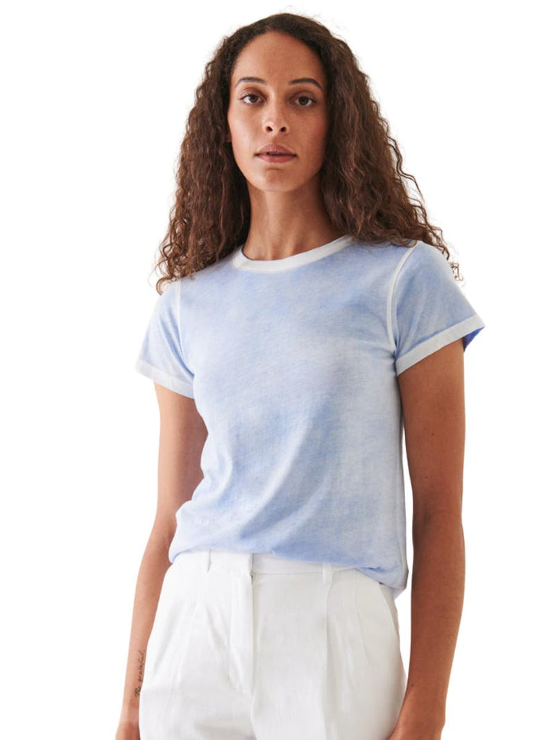 Reverse Spray Crew T-shirt in Pima Cotton - Patrick Assaraf - Aster Blue -@ Hickox Jewelers and Lifestyle