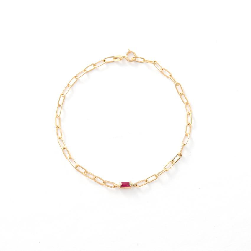 Ruby Chain Link Bracelet