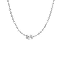 Sagittarius  Zodiac  Symbol Necklace White Gold 