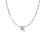 Scorpio Zodiac  Symbol Necklace White Gold 