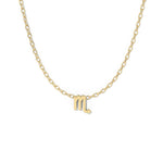 Scorpio Zodiac  Symbol Necklace Gold Gold 
