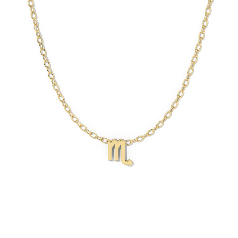 Scorpio Zodiac  Symbol Necklace Gold Gold 