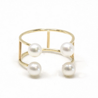 Poppy Finch Double Baby Pearl Open Ring