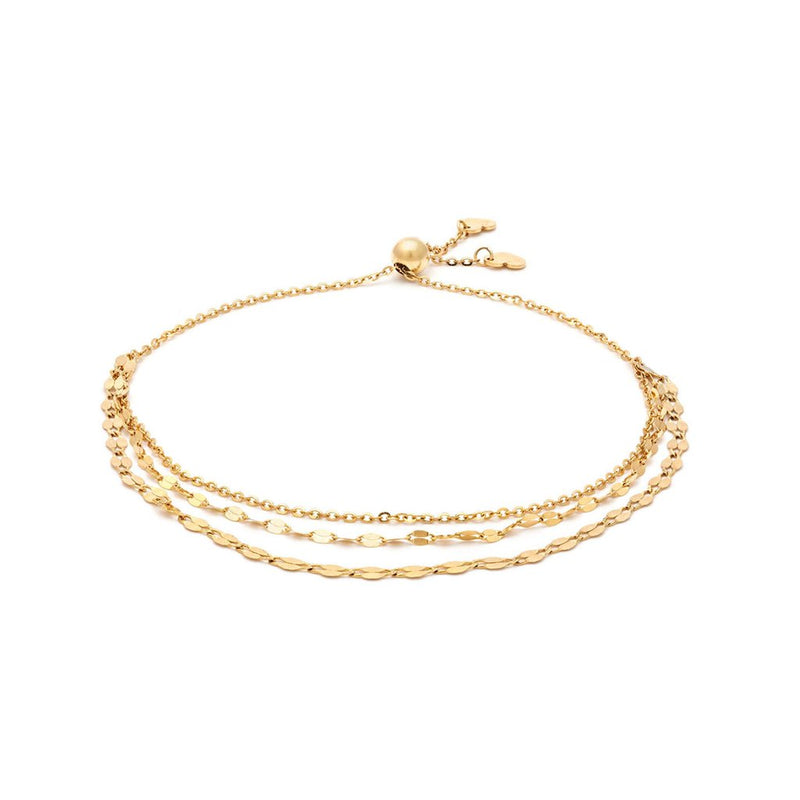 Leah Alexandra~ Shimmer Bolo Bracelet ~10K GOLD Full front view