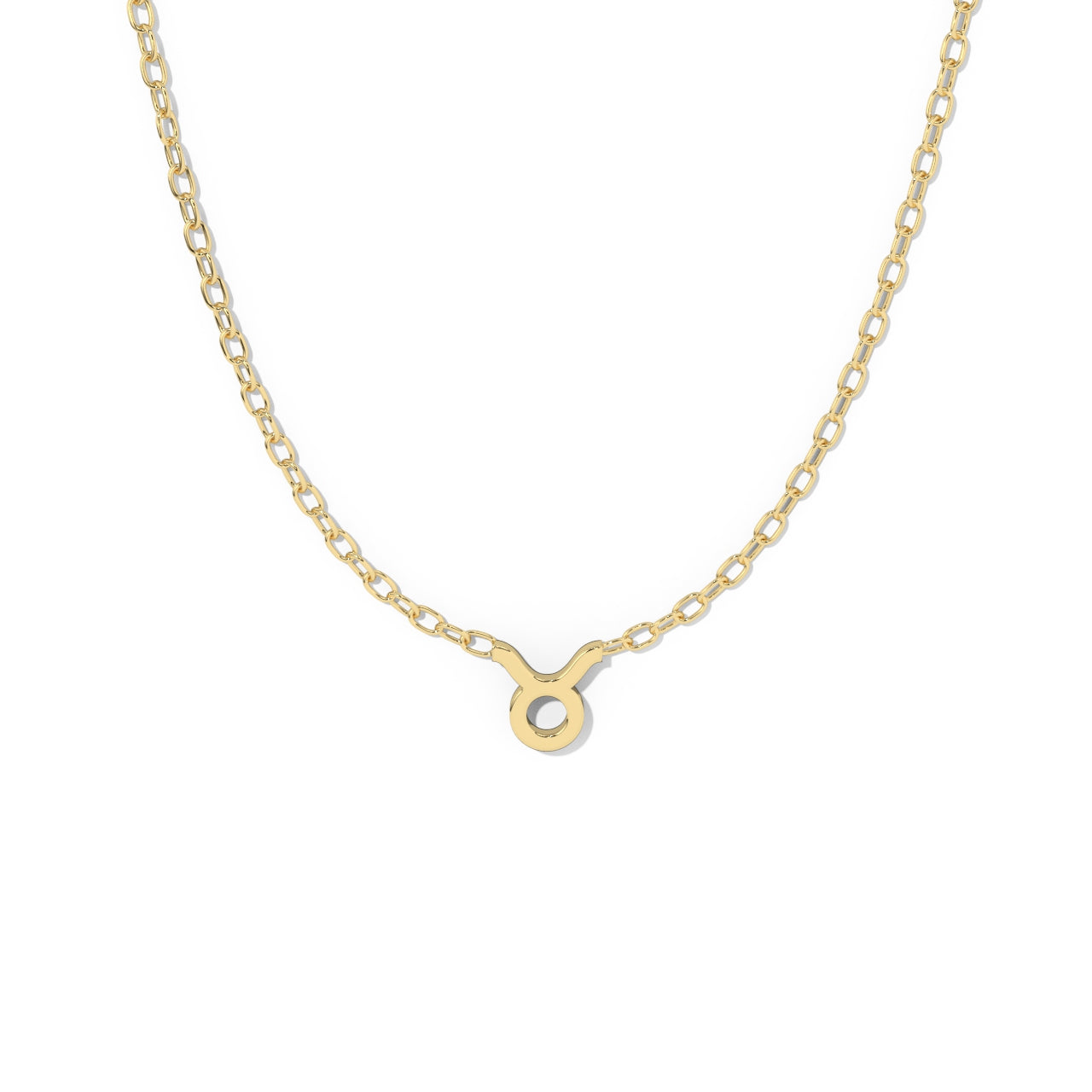 Taurus Zodiac  Symbol Necklace Yellow Gold 