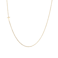 The Meghan Mini Initial Necklace in Yellow Gold with a T initial- The Right Hand Gal