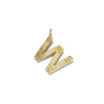 Lifestyle Studio - Fluted  W Letter Pendant in 10K Yellow Gold   available at Hickox, Mississauga, Canada  