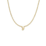 Script Initial Necklace- Yellow Gold –  Y 