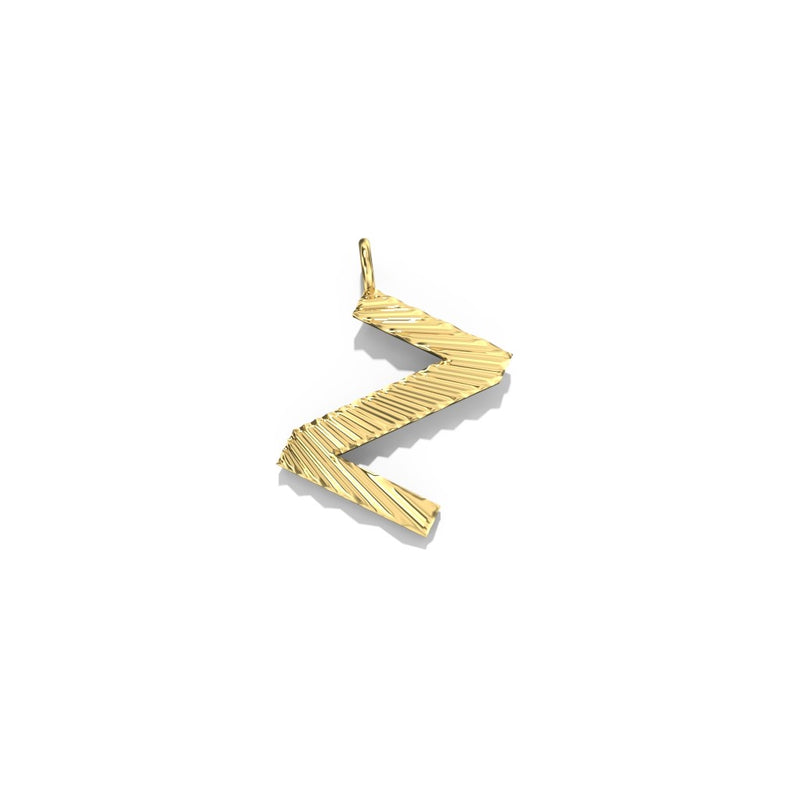 Lifestyle Studio - Fluted  Z Letter Pendant in 10K Yellow Gold   available at Hickox, Mississauga, Canada  