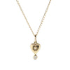 ZAHAVA~ Pink Tourmaline and Diamond Heart Reversible Charm- Back view of centre  Diamond 