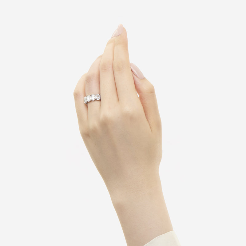 Oval Cut Eternity Band on Model 