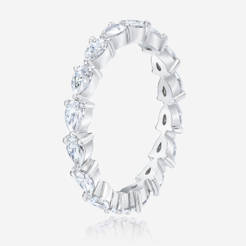 Sideways Pear Cut Eternity Band side view