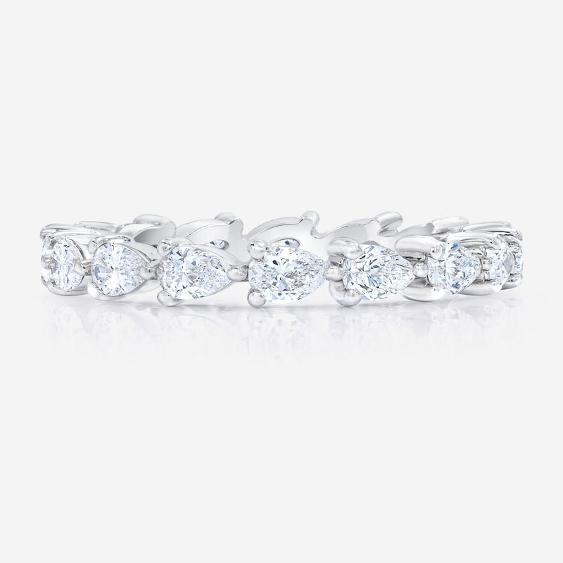 Sideways Pear Cut Eternity Band