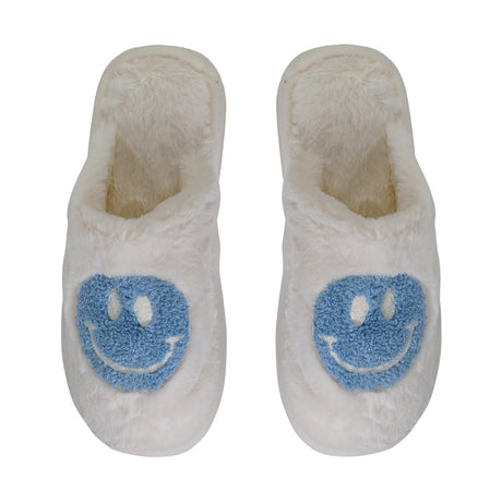 White and soft blue smiley slipper - LIMLIM 