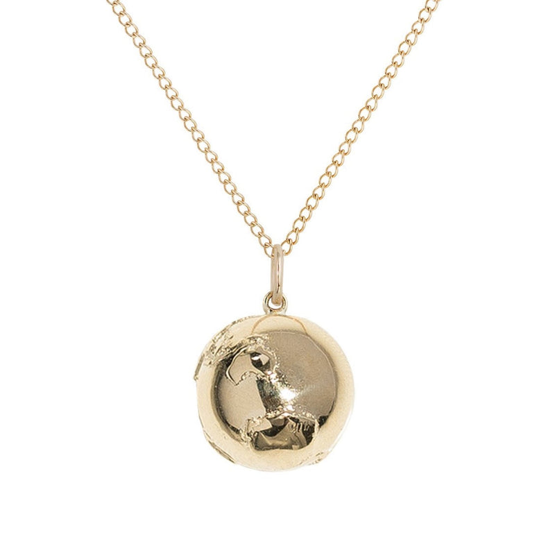Zahava  Heirlooms Large Golden Atlas Charm Necklace - 16mm 