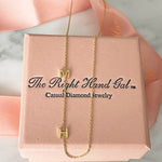 The Meghan Mini Initial Necklace in yellow Gold with 2  Initials - The Right Hand Gal