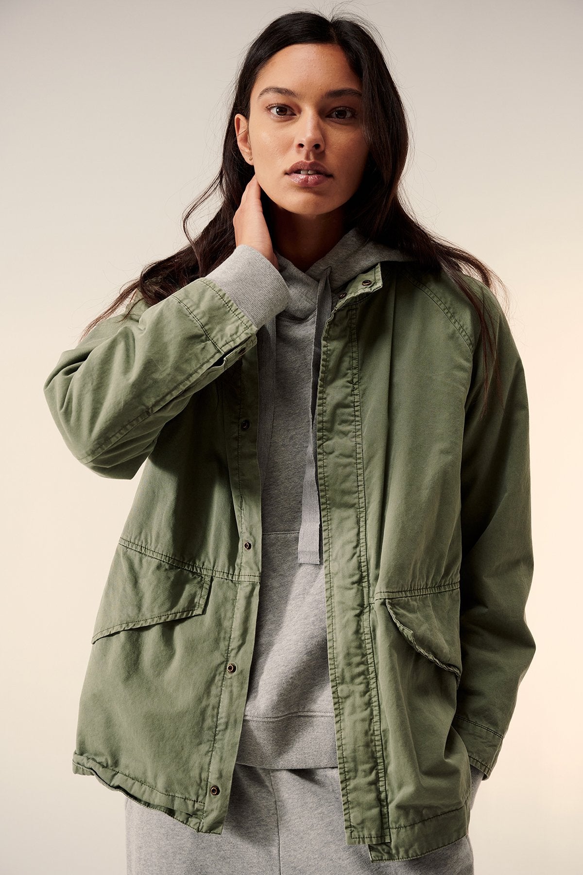 velvet By Graham & Spencer Melrose Jacket  , showing details like secure flap pockets, easy popper buttons and a stand up collar.