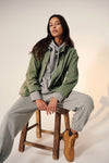  Melrose Jacket  in  Army - Velvet by Graham & Spencer Front view 