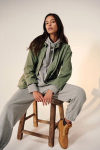  Melrose Jacket  in  Army - Velvet by Graham & Spencer Front view 
