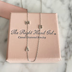 The Meghan Mini Initial Necklace in White Gold with 3 Initials - The Right Hand Gal