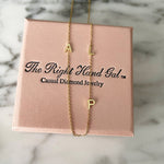 The Meghan Mini Initial Necklace in yellow Gold with 3 Initials - The Right Hand Gal
