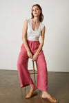 Estina Gauzy  Whisper Classic Tank in White Full view - Velvet by Graham & Spencer 